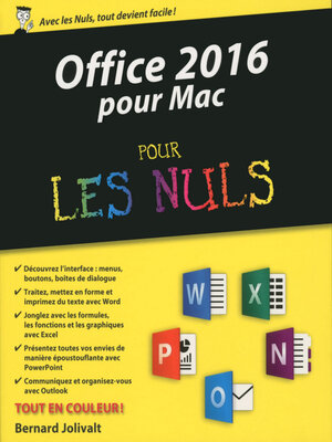 cover image of Office 2016 pour Mac pour les Nuls